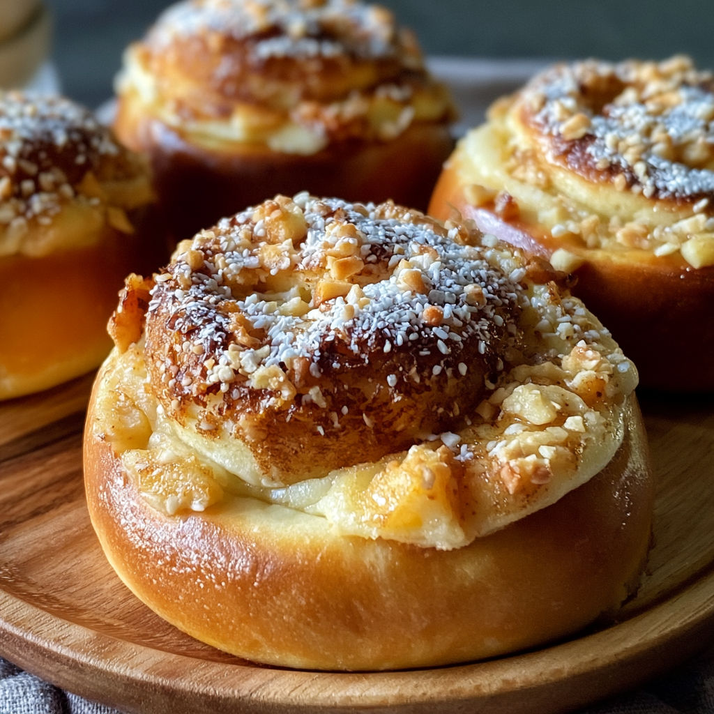 Delicious apple cheesecake buns.