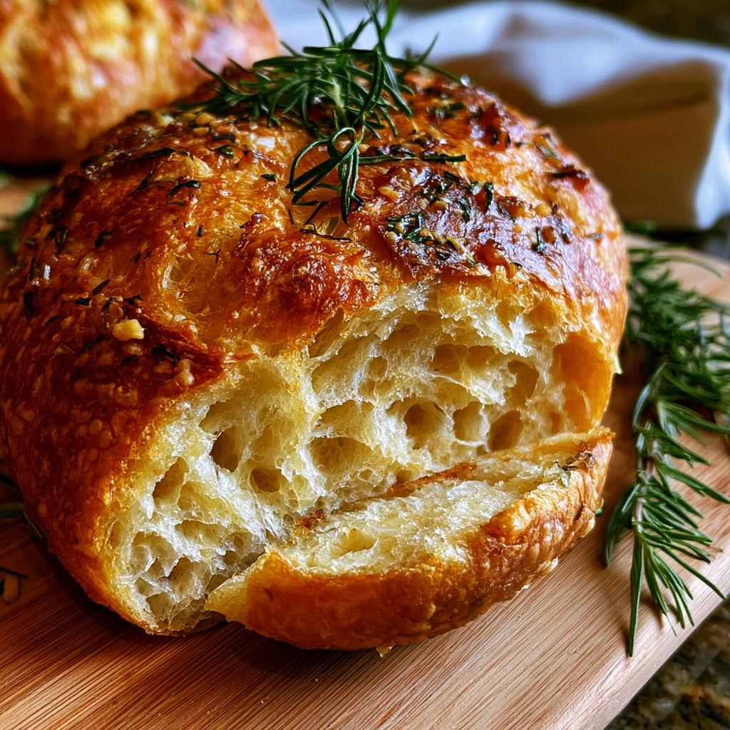 A slice of bread with herbs on top.