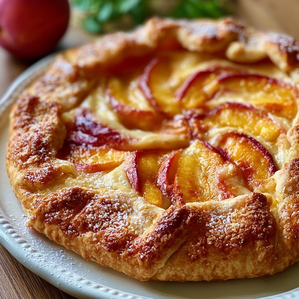 A pastry with a filling of apples and a glaze.