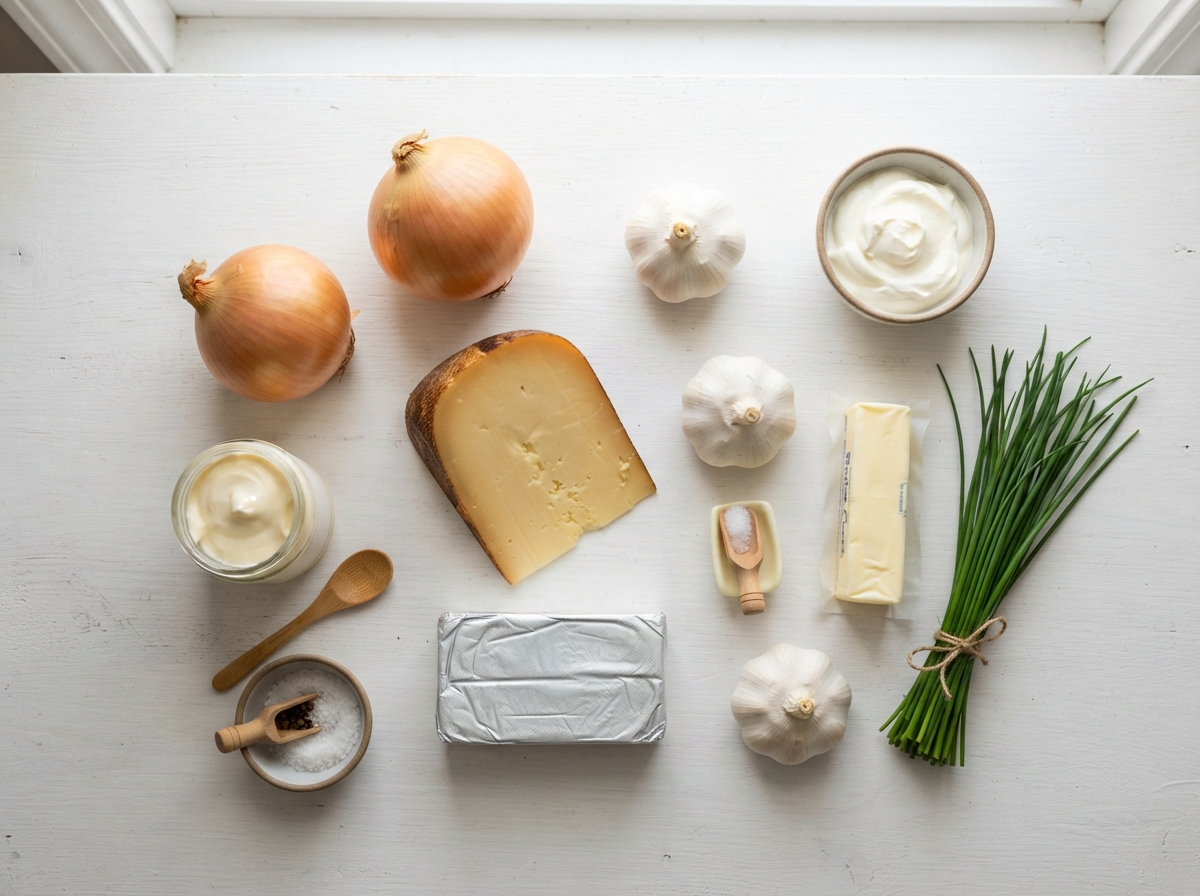 A table with various food items on it.