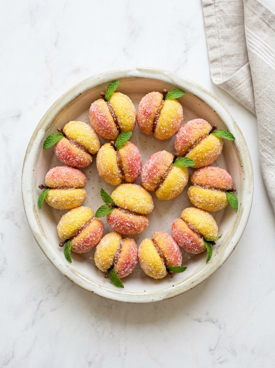 A plate of Italian peach cookies.