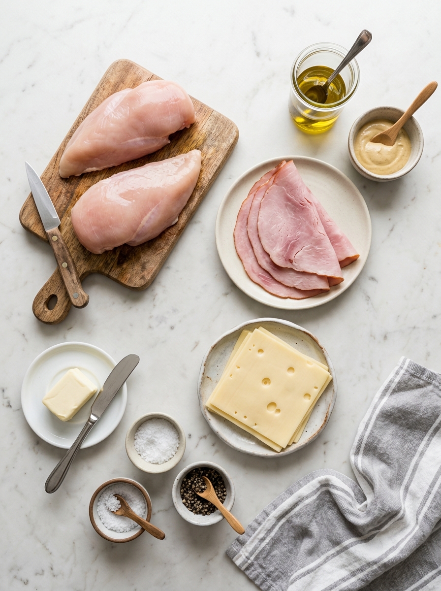 A table with a plate of ham and cheese.