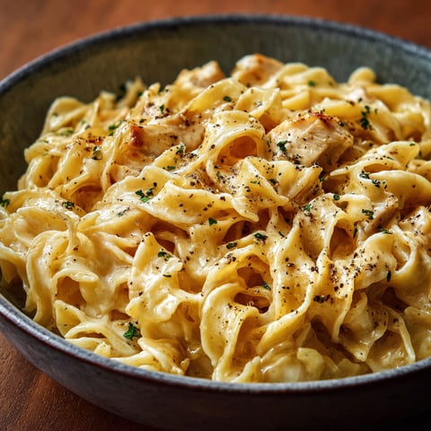 A bowl of chicken noodles.
