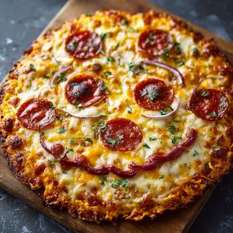 A pizza with a face drawn on it.