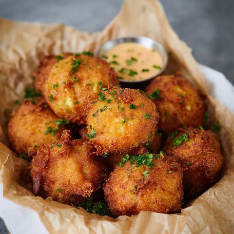 A basket of sweet crab hush puppies.