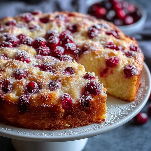 A slice of cranberry orange breakfast cake.