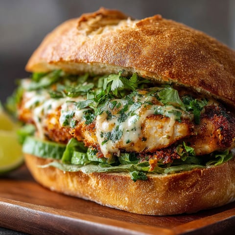 A Crispy Cilantro Lime Chicken Sandwich.