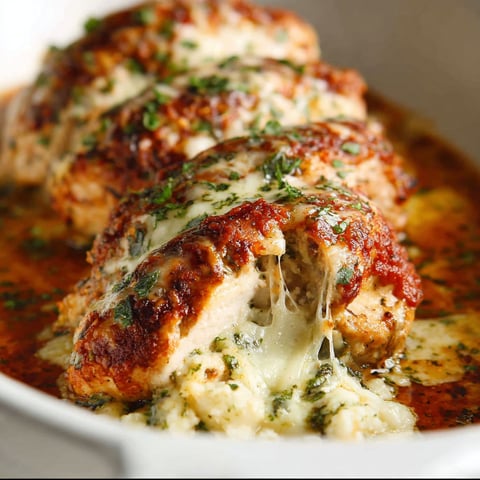 A plate of lasagna stuffed chicken.