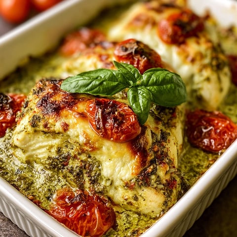 A dish with chicken and tomatoes.