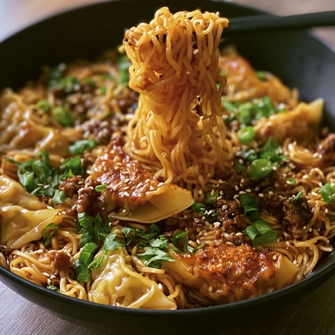 A delicious potsticker noodle bowl recipe.