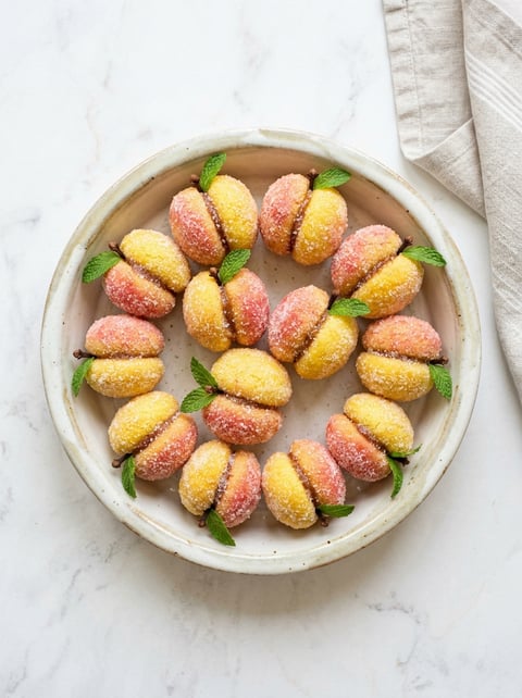 A plate of Italian peach cookies.